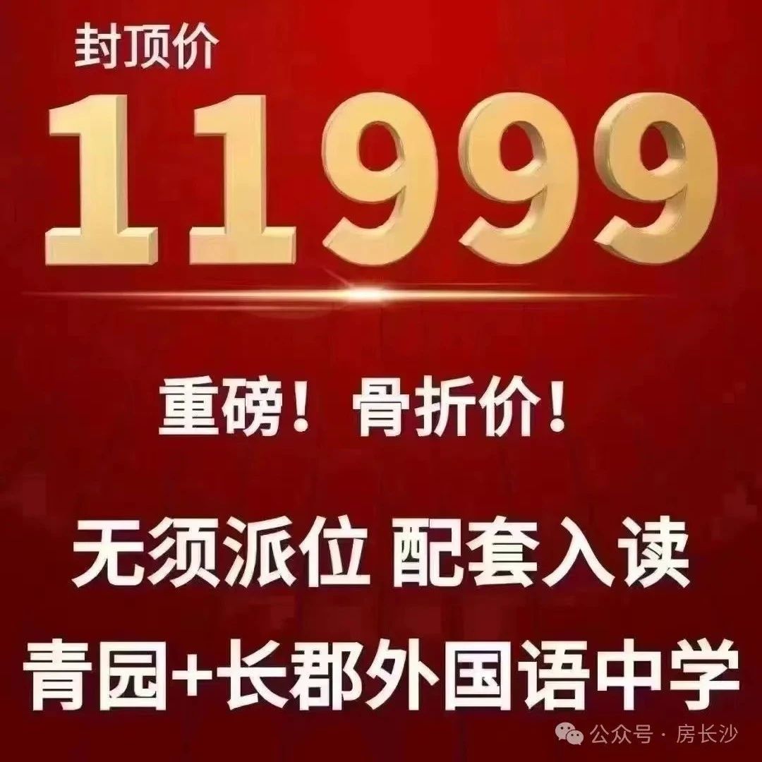 封顶价11999，配套长郡外国语！